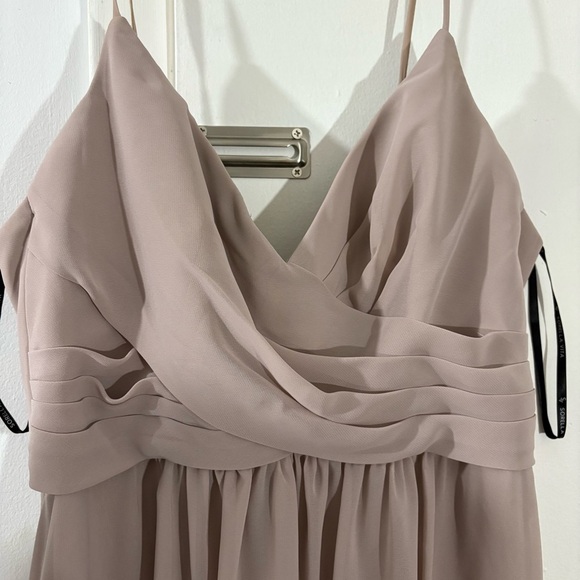 Sorella Vita Dusty Pink Rose Prom Bridesmaid Long Dress Sz 16 Chiffon Wedding - Picture 3 of 15